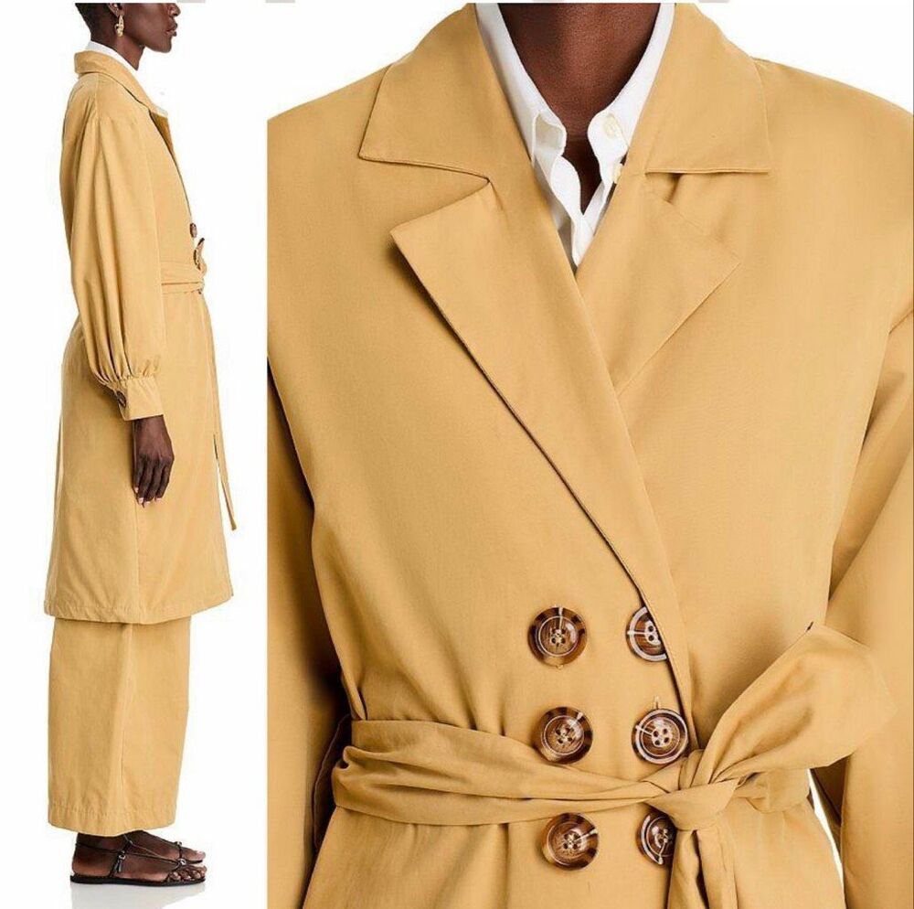 The Lulo Project Guatape Trench Coat Camel Tan Chic Fall Contemporary Size M NWT - Picture 2 of 14